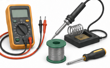 Several electronics lab tools